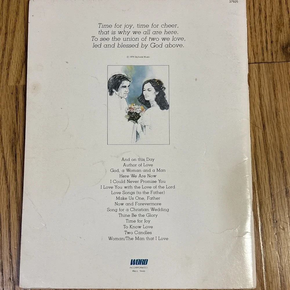 TIME‎ FOR JOY CONTEMPORARY SONGS FOR WEDDINGS Songbook 1980 Sacred Songs Music